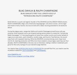 Blag Dahlia - Ralph Champagne BIO